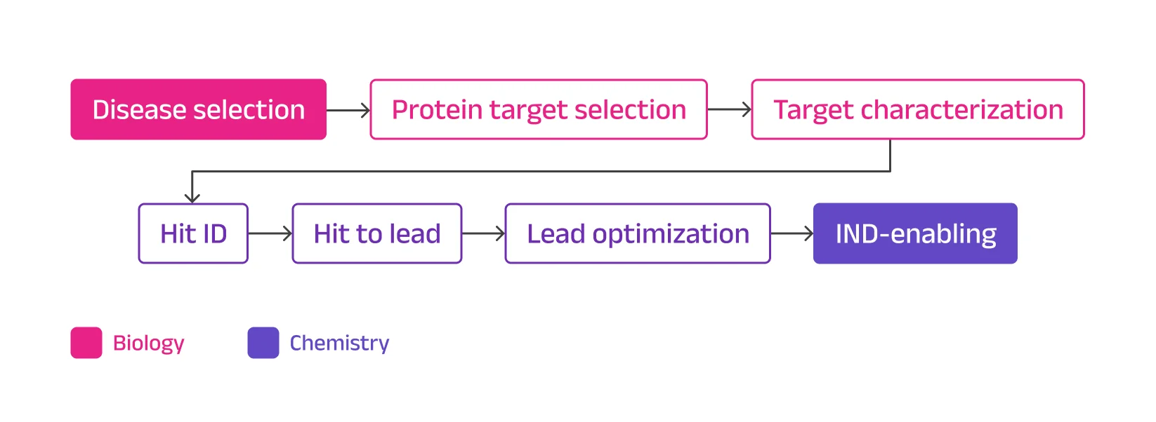 Flow chart of AI applications in drug discovery chemistry